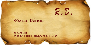 Rózsa Dénes névjegykártya
